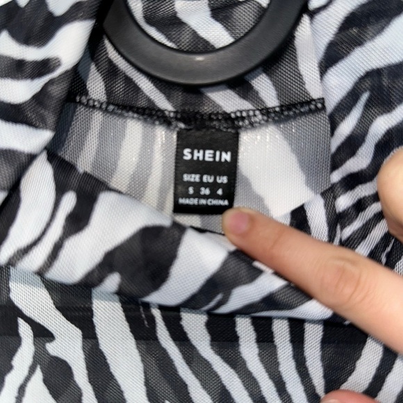 NWOT SXY SHEER  BEACH COVERUP BODYCON DRESS IN ZEBRA PRINT SIZE SMALL 4 - Picture 15 of 15